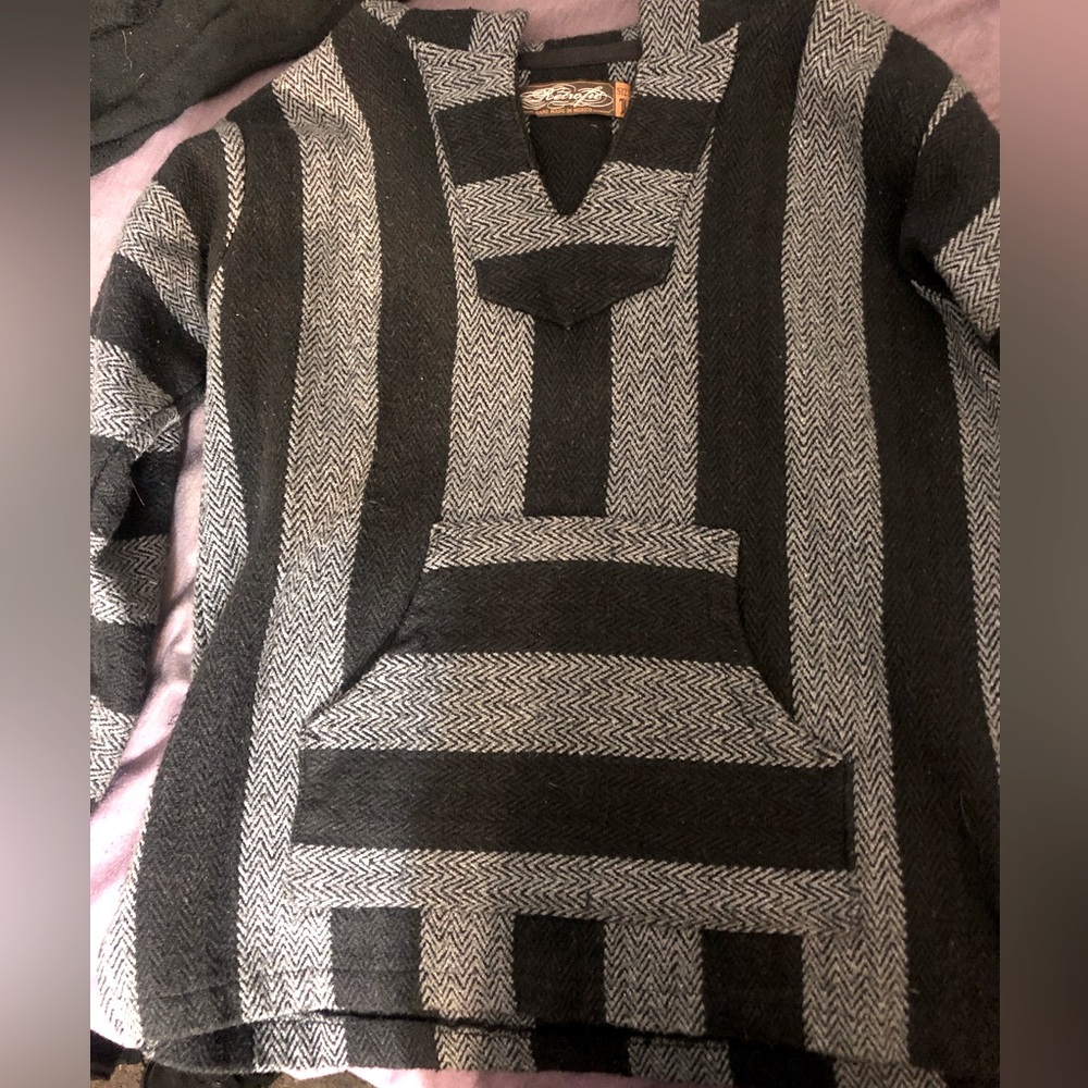Never worn gray & black handmade in Mexico hoodie